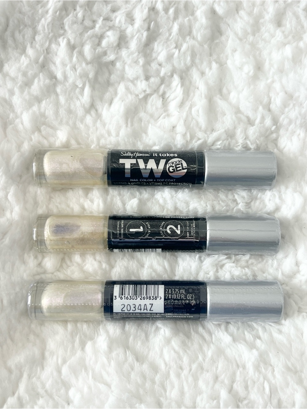 Sally Hansen It Takes Two Miracle Gel Nail Color + Top Coat - Iridescent White